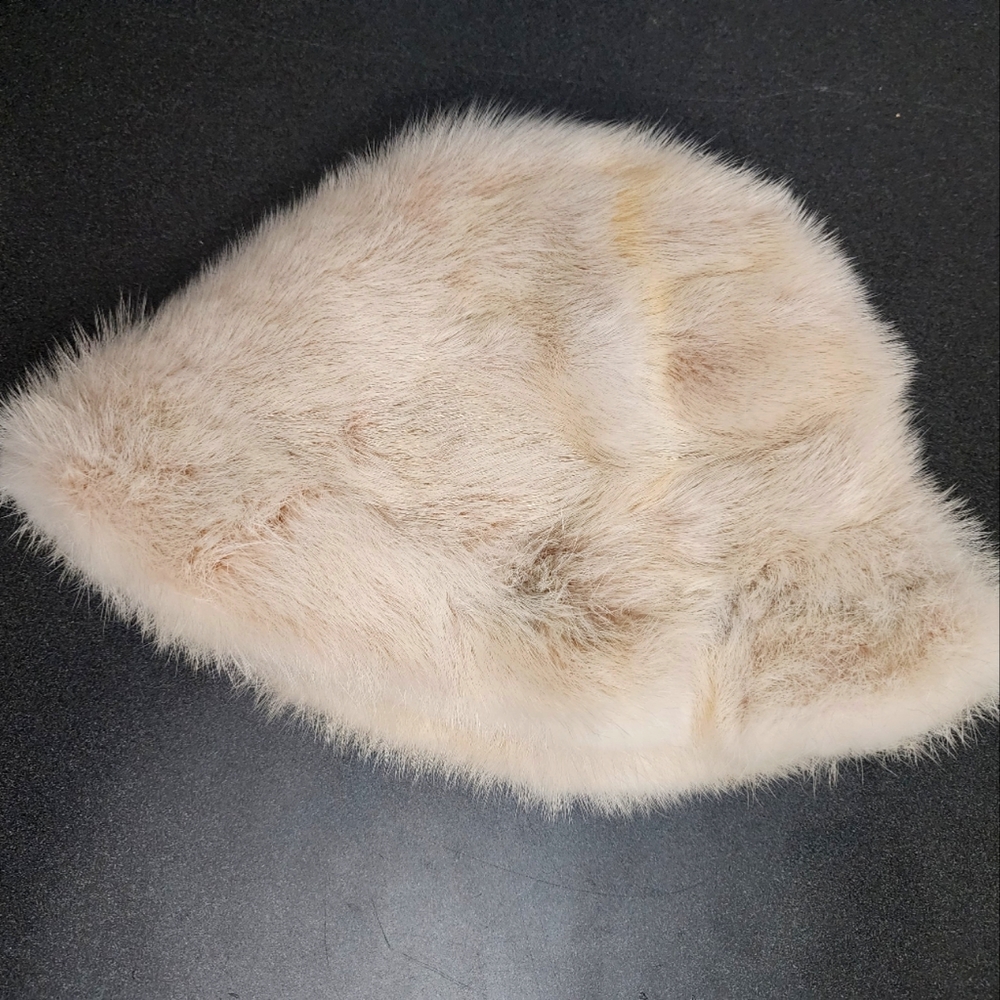 Authentic real mink fur vintage retro designer fur bucket hat like new